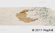 Satellite Panoramic Map of Kaluluma, lighten