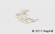 Shaded Relief Panoramic Map of Kaluluma, cropped outside