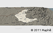 Shaded Relief Panoramic Map of Kaluluma, darken