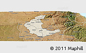 Shaded Relief Panoramic Map of Kaluluma, satellite outside