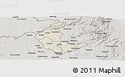 Shaded Relief Panoramic Map of Kaluluma, semi-desaturated
