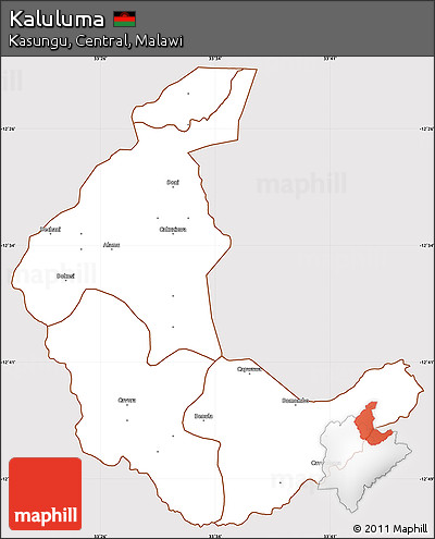 Classic Style Simple Map of Kaluluma, cropped outside