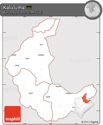 Classic Style Simple Map of Kaluluma, cropped outside