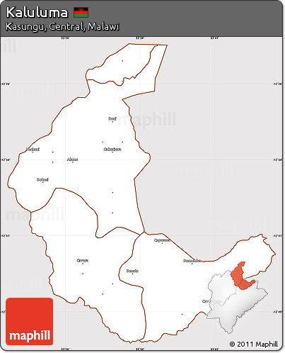Classic Style Simple Map of Kaluluma, cropped outside