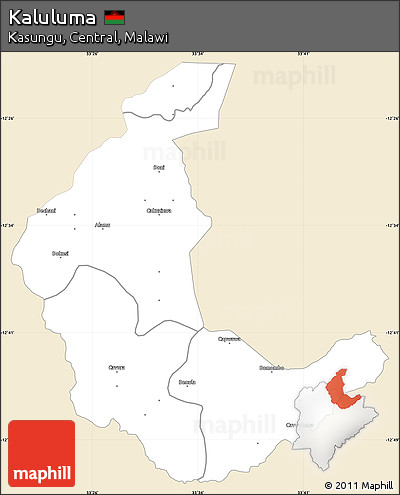 Classic Style Simple Map of Kaluluma, single color outside