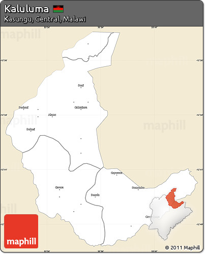 Classic Style Simple Map of Kaluluma, single color outside