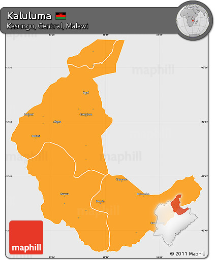 Political Simple Map of Kaluluma, single color outside