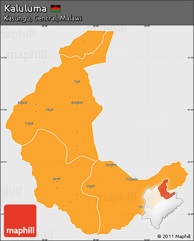 Political Simple Map of Kaluluma, single color outside