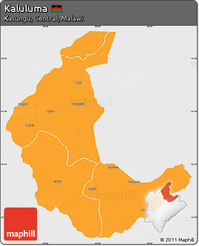 Political Simple Map of Kaluluma, single color outside