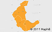 Political Simple Map of Kaluluma, single color outside