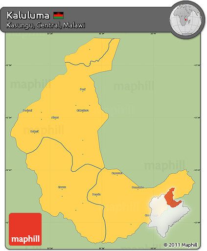 Savanna Style Simple Map of Kaluluma, single color outside