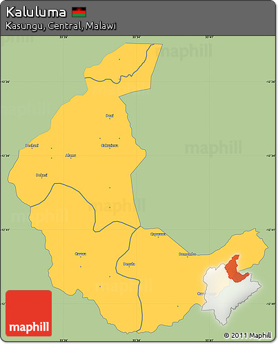 Savanna Style Simple Map of Kaluluma, single color outside