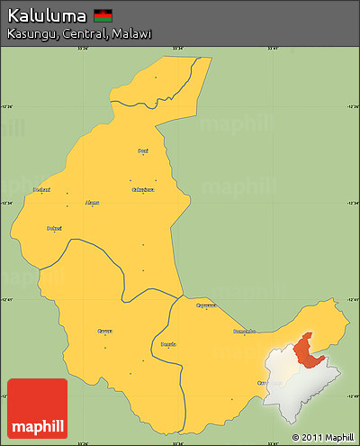 Savanna Style Simple Map of Kaluluma, single color outside