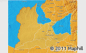 Physical 3D Map of Kaomba, political outside