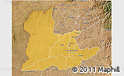 Physical 3D Map of Kaomba, satellite outside