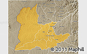 Physical 3D Map of Kaomba, semi-desaturated
