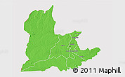 Political 3D Map of Kaomba, cropped outside
