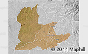 Satellite 3D Map of Kaomba, lighten, desaturated