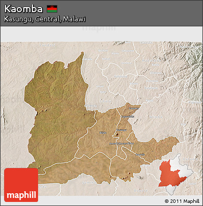 Satellite 3D Map of Kaomba, lighten