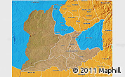 Satellite 3D Map of Kaomba, political outside
