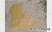 Satellite 3D Map of Kaomba, semi-desaturated