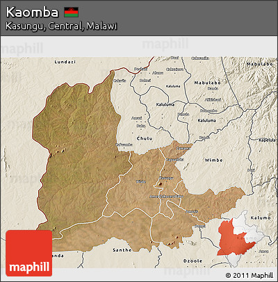 Satellite 3D Map of Kaomba, shaded relief outside