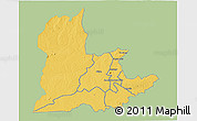 Savanna Style 3D Map of Kaomba, single color outside