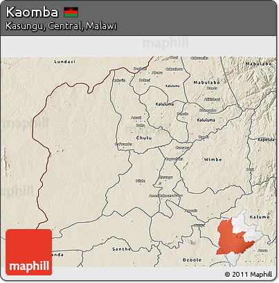 Shaded Relief 3D Map of Kaomba