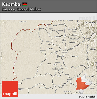Shaded Relief 3D Map of Kaomba