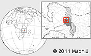 Blank Location Map of Kaomba, highlighted country, highlighted grandparent region