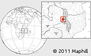 Blank Location Map of Kaomba, highlighted country, highlighted parent region, within the entire country
