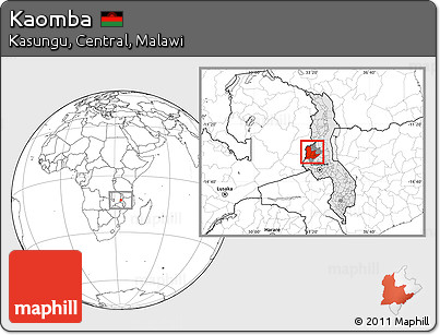 Blank Location Map of Kaomba, highlighted country, highlighted parent region