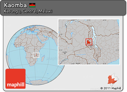 Gray Location Map of Kaomba
