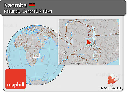 Gray Location Map of Kaomba, highlighted parent region