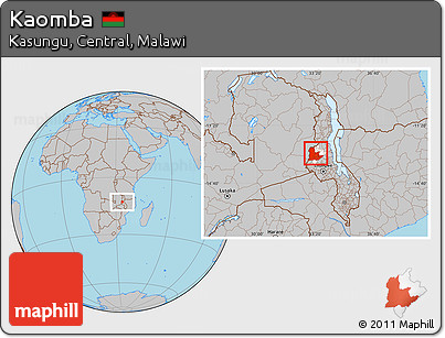 Gray Location Map of Kaomba, highlighted parent region
