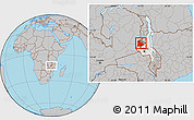 Gray Location Map of Kaomba, highlighted parent region, highlighted grandparent region