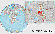Gray Location Map of Kaomba, highlighted parent region