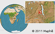 Satellite Location Map of Kaomba, highlighted parent region