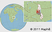 Savanna Style Location Map of Kaomba, highlighted country, highlighted grandparent region