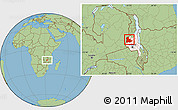 Savanna Style Location Map of Kaomba, highlighted grandparent region