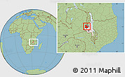 Savanna Style Location Map of Kaomba, highlighted parent region, highlighted grandparent region, within the entire country