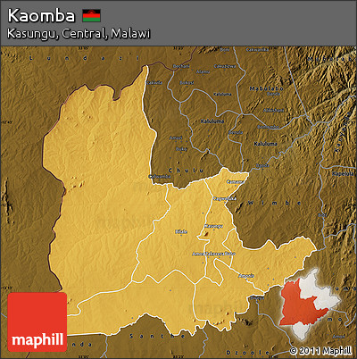 Physical Map of Kaomba, darken