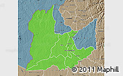 Political Map of Kaomba, semi-desaturated