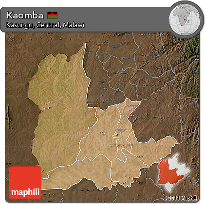 Satellite Map of Kaomba, darken