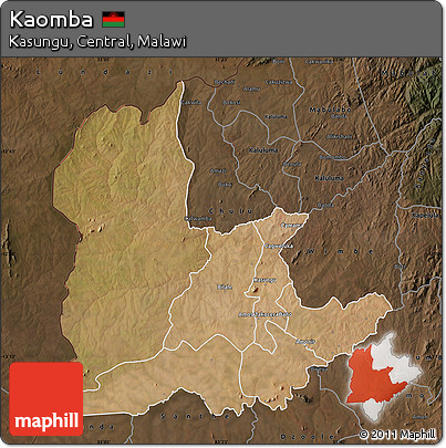 Satellite Map of Kaomba, darken