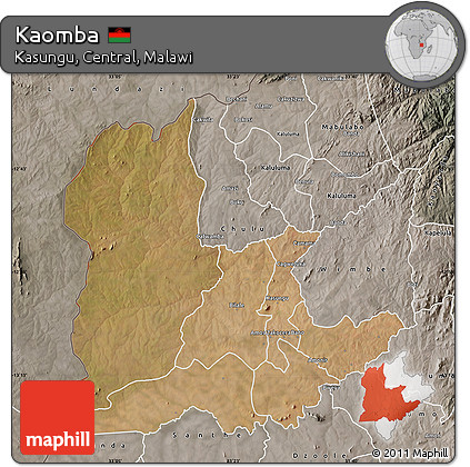 Satellite Map of Kaomba, semi-desaturated