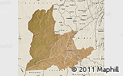 Satellite Map of Kaomba, shaded relief outside