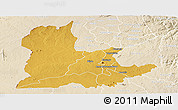Physical Panoramic Map of Kaomba, lighten