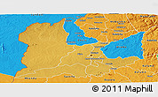Physical Panoramic Map of Kaomba, political outside