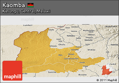 Physical Panoramic Map of Kaomba, shaded relief outside